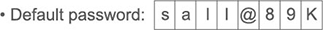 Default password: sall@89K